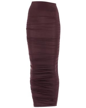 Wolford Falda Midi Fruncida - Morado