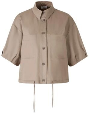 Peserico Chest-Pocket Drawstring Buttoned Shirt - Natural
