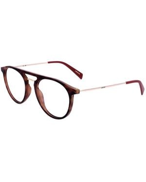 Levi's Tortoiseshell-Effect Round-Frame Glasses - Brown