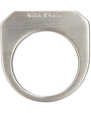 Rick Owens Logo-Engraved Ring - White