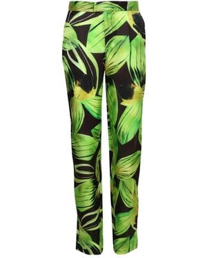 Louisa Ballou Hose Mit Blatt-Print - Grün