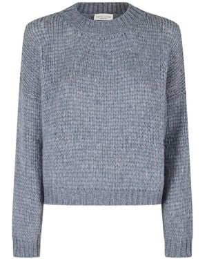 Roberto Collina Chunky-Knit Crew-Neck Sweater - Blue