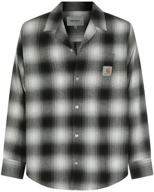 Carhartt Check-Pattern Logo-Patch Shirt - Grey