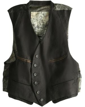 Ziggy Chen Button Wool Gilet - ブラック