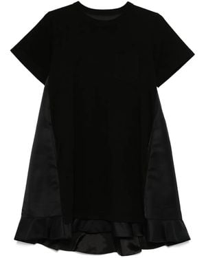 【sacai】 ブラック パネル ミニワンピース Sacai パネル ミニドレス ブラック | Lyst