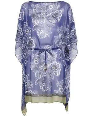 Etro Caftano Con Stampa - Blu