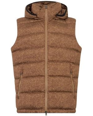 Herno Quilted Hooded Gilet - Brown