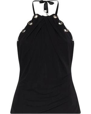 John Richmond Eyelet Lace-Up Top - Black