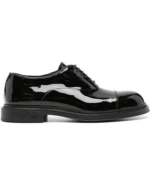 Emporio Armani Patent Leather Oxford Lace-Ups - Black