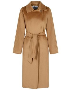 Max Mara Belted Wool Coat - Natural