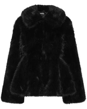 ROTATE BIRGER CHRISTENSEN Faux-Fur Flared Jacket - Black