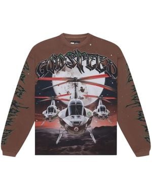 Godspeed Graphic-Print Long-Sleeve Sweatshirt - Brown