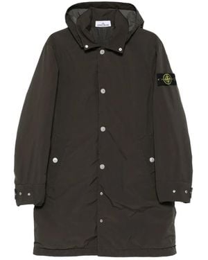 Stone Island Long Coat - Black