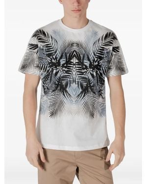 Antony Morato Palm-Leaf Print T-Shirt - Gray