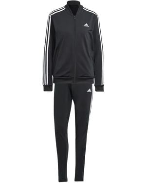 adidas Stripe-Detail Zip-Fastening Tracksuit - Black