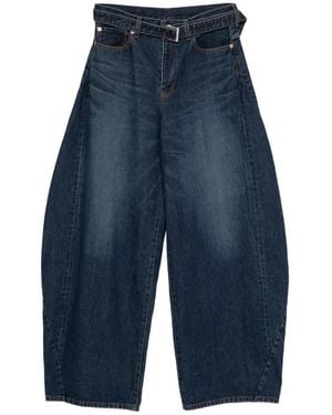 Sacai Wide-Leg Denim Jeans - Blue
