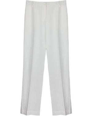 Purotatto Pantalon En Lin À Coupe Ample - White