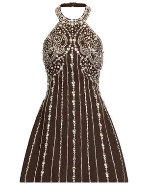 Elie Saab Abito Corto Con Borchie - Marrone