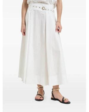 Liu Jo Poplin Midi Skirt - White