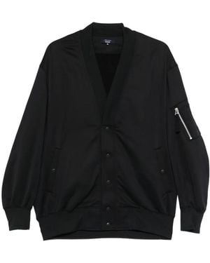 Comme des Garçons V-Neck Zip-Up Bomber Jacket - Black