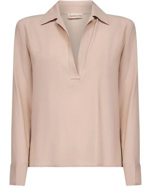 Blanca Vita Top Con Scollo A V - Rosa