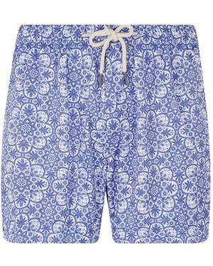 Peninsula Bañador Con Estampado Geométrico - Azul