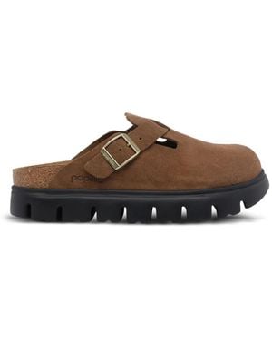 Birkenstock Boston Chunky Suede Mules - Brown