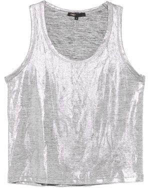 Maje Shimmering Tank-Top - Gray