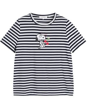 Chinti & Parker Snoopy Breton Cherry T-Shirt - Blue