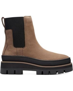 Clarks Orianna Platform Chelsea Boots - Brown