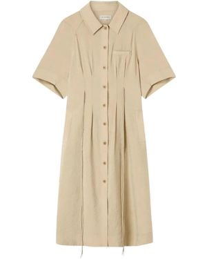 Lee Mathews Maggie Shirt Midi Dress - Natural