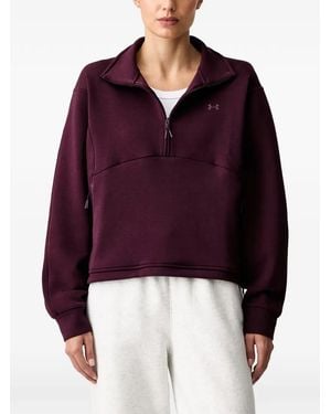 Under Armour Ua Unstoppable Quarter-Zip Drawstring-Hem Jumper - Red