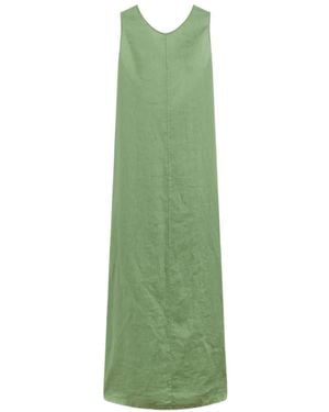 Aspesi Cut-Out Tie-Fastening Maxi Dress - Green