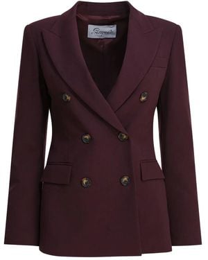 Semler Double-Breasted Tortoiseshell-Button Blazer - Purple