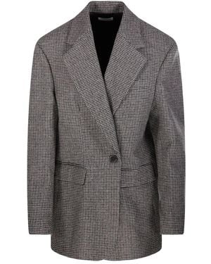 P.A.R.O.S.H. Houndstooth-Pattern Blazer - Grey