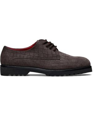 HIDE & JACK Derbies Spencer À Effet Peau De Crocodile Et Lacets - Brown