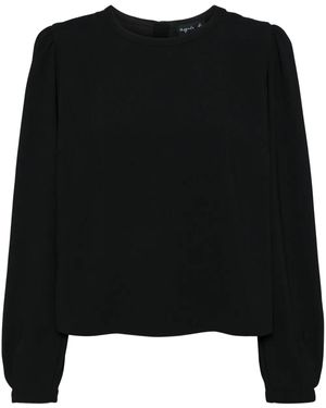 agnès b. Round Neck Top - Black
