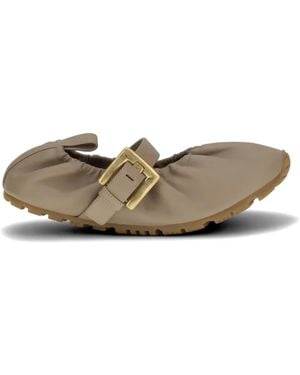 Balmain Buckle-Strap Ballet Flats - White