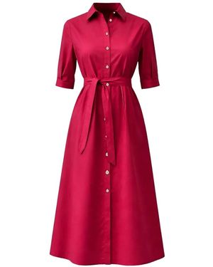 Liu Jo Poplin Midi Dress - Red