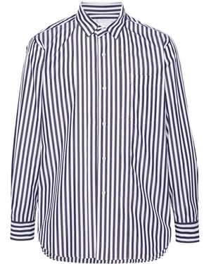 Sacai Pintuck-Detailing Striped Shirt - Blue