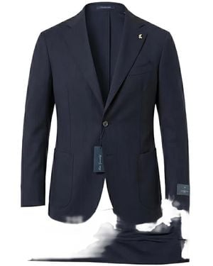 Tombolini Button-Fastening Pinstripe-Pattern Suit - Blue