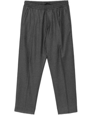 Low Brand Tokio Elasticated-Waistband Pressed-Crease Pants - Gray