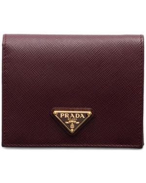 Prada Small Saffiano Leather Wallet - Purple