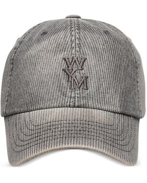 WOOYOUNGMI Logo-Embroidered Corduroy Baseball Cap - Grey