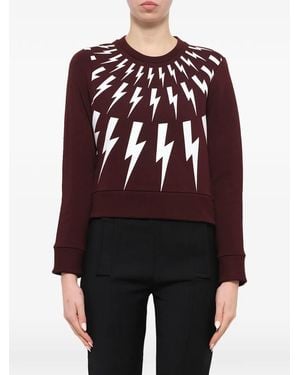 Neil Barrett Fair Isle Thunderbolt Sweatshirt - Purple
