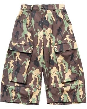 Spencer Badu Camouflage Cargo Shorts - White