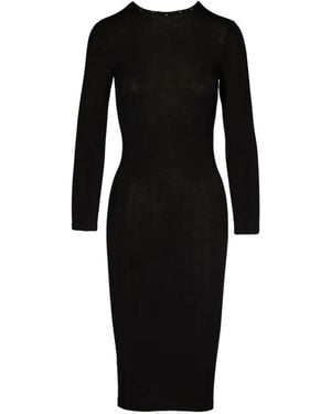 Tessitura Body Couture Studs Long-Sleeve Midi Dress - Black