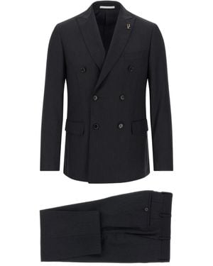 Pal Zileri Pinstripe Double-Breasted Suit - Blue