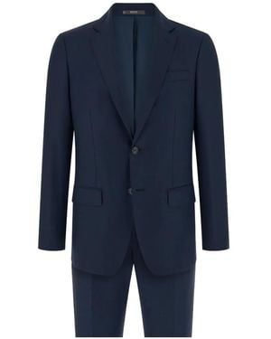 BOGGI Pak Van Stretch Wol Met Krijtstreep - Blauw