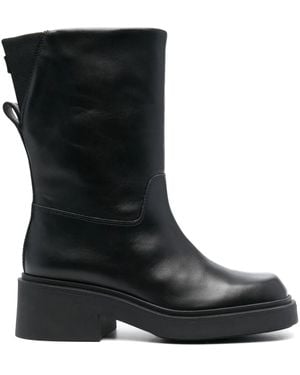 Furla Attitude Leather Mid-Calf Boots - Black